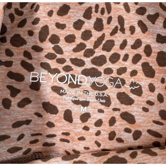 Beyond Yoga Pink and Brown Leopard Bike Shorts - Picture 3 of 6